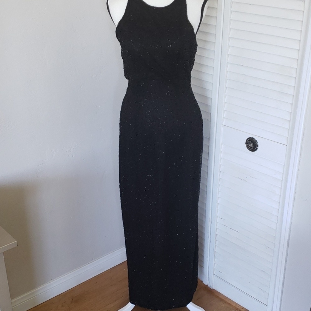 Black Sparkle Maxi Dress - Sleek Evening Gown